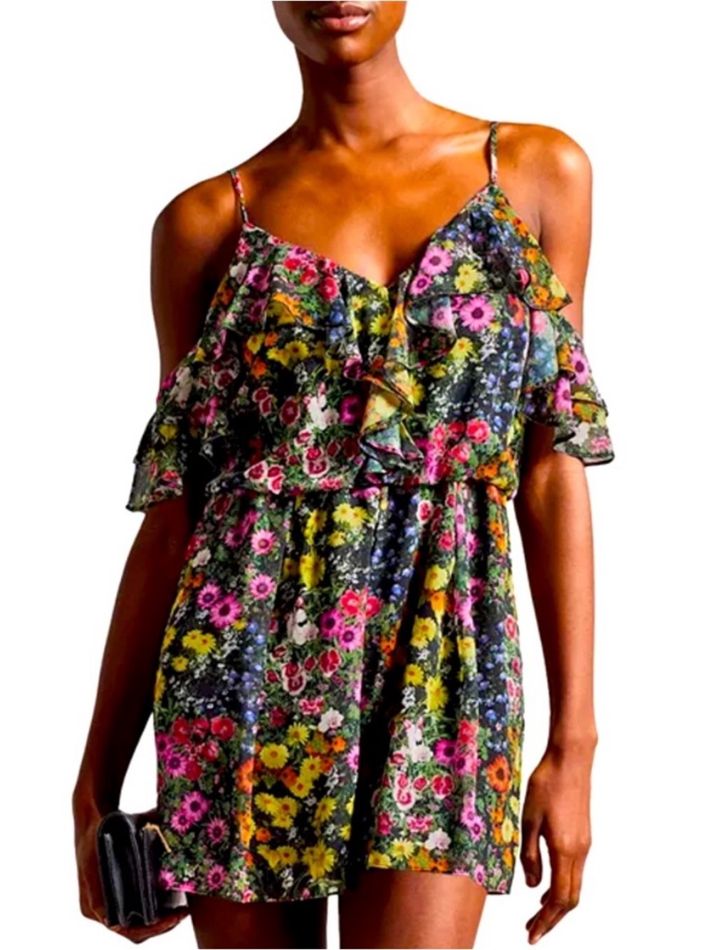 Ted Baker Priyahh Ruffled Off-the Shoulder Romper Size 1 (4 US)